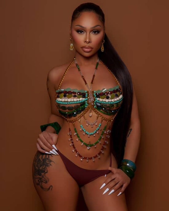 Beaded tropical top