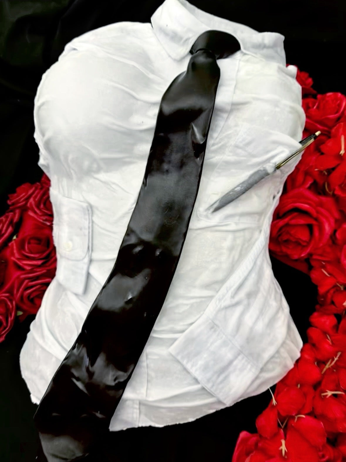 “Suit and tie“ resin corset