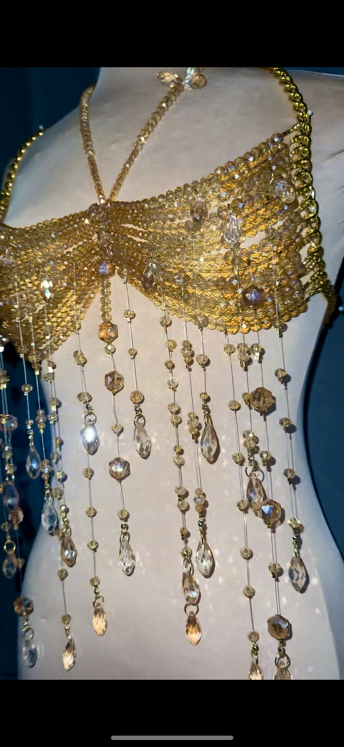 Gold fringe bralette