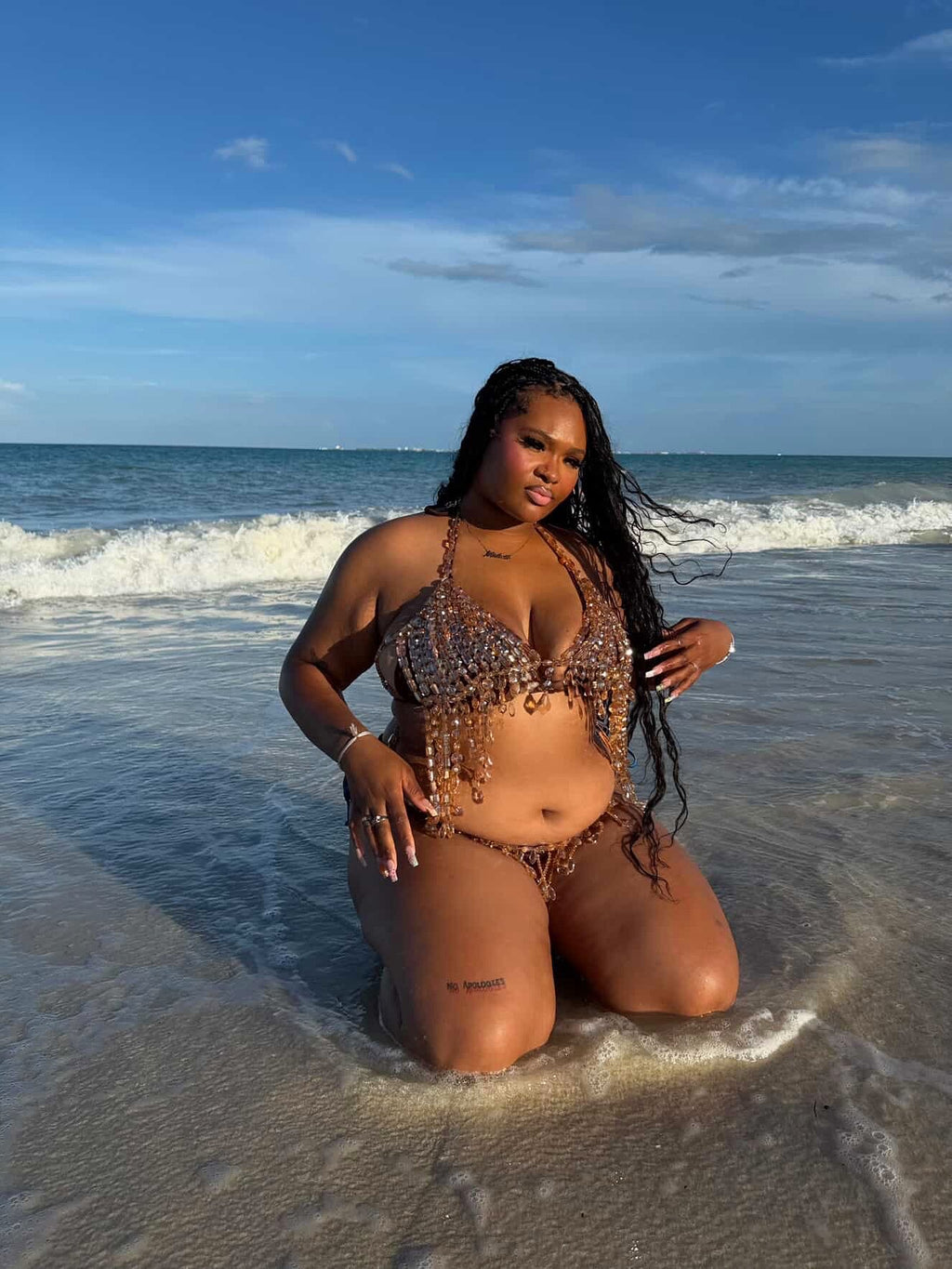 Champagne beach set