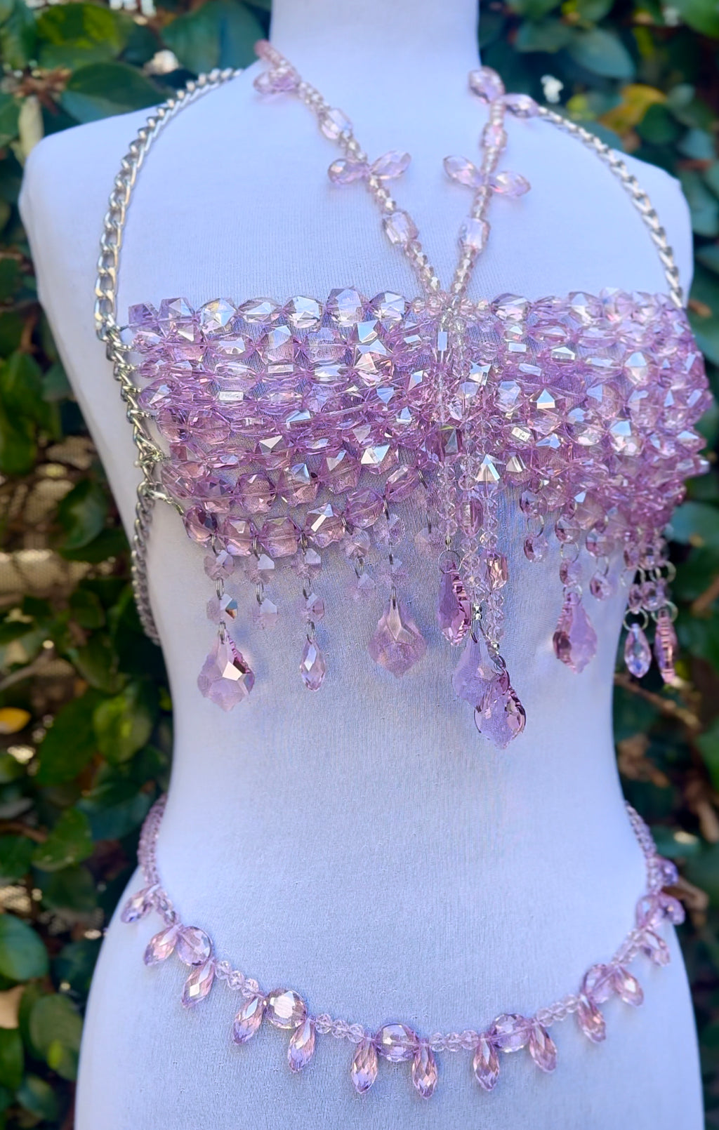 Pink crystal bralette