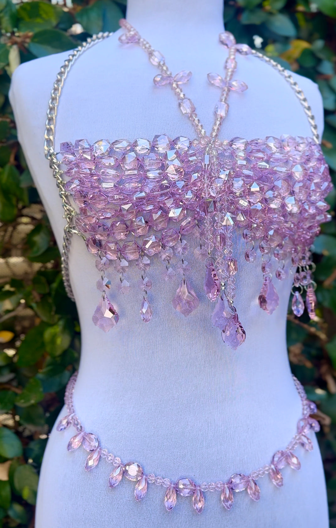 Pink crystal bralette