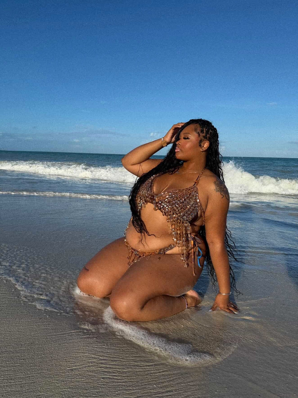 Champagne beach set