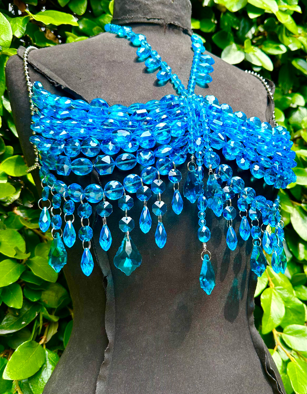 Blue crystal bralette