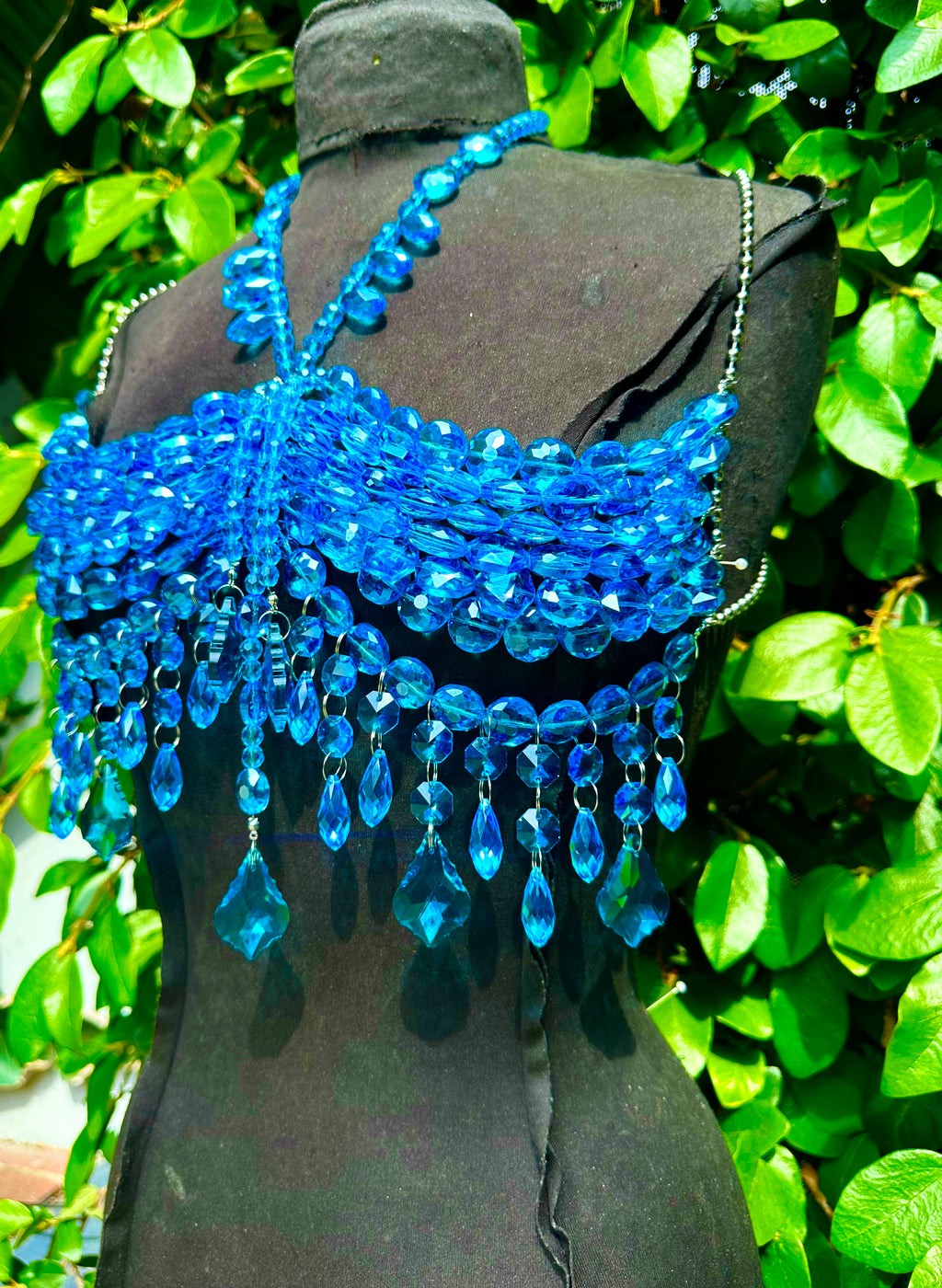 Blue crystal bralette
